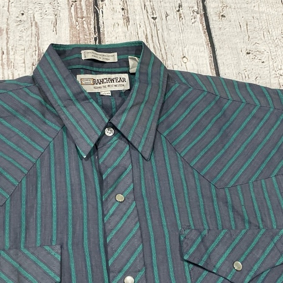 Vintage Ranchwear Pearl Snap Cowboy Rockabilly Button Down Top Shirt - Picture 4 of 7